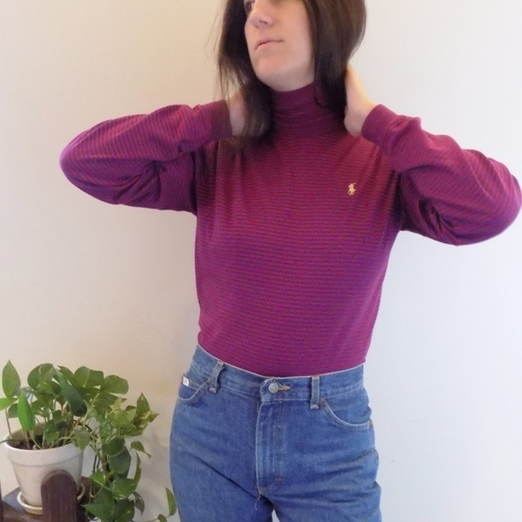 vintage polo Ralph Lauren turtle neck striped - Picture 4 of 4